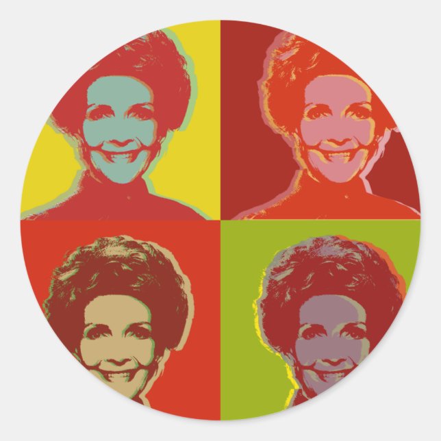 Nancy Reagan Runder Aufkleber (Vorderseite)