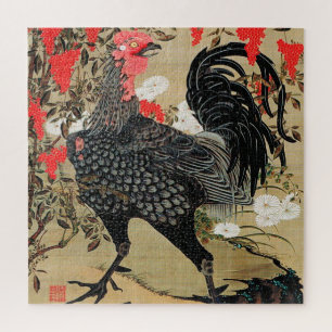 Nandina und Rooster Illustration von Ito Jakuchu