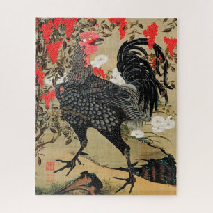 Nandina und Rooster Illustration von Ito Jakuchu