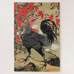 Nandina und Rooster Illustration von Ito Jakuchu