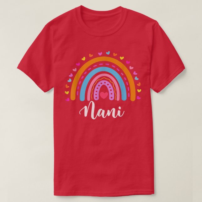 Nani Geschenke für Oma Niedlich Nani Rainbow Mütte T-Shirt (Design vorne)