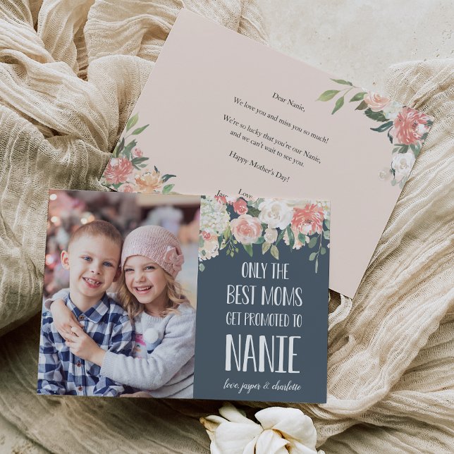 Nanie Grand-mère Fête des mères Carte photo plat (Créateur téléchargé)