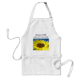 Nanna's CAFE aprons Kids Eat for Free! Sunflowers Schürze