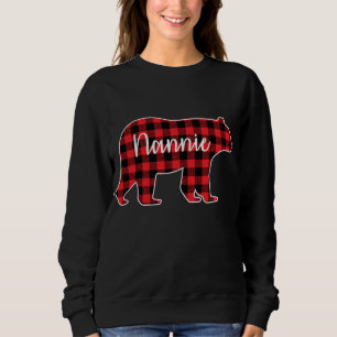 Nannie Bear Red Kariert Family Matching Christmas  Sweatshirt
