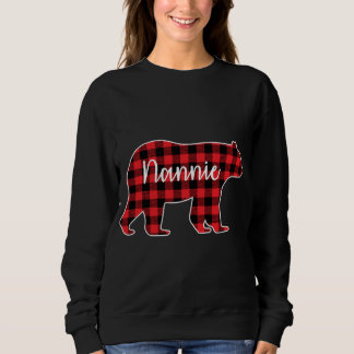 Nannie Bear Red Kariert Family Matching Christmas Sweatshirt