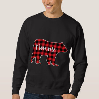Nannie Bear Red Kariert Family Matching Christmas Sweatshirt