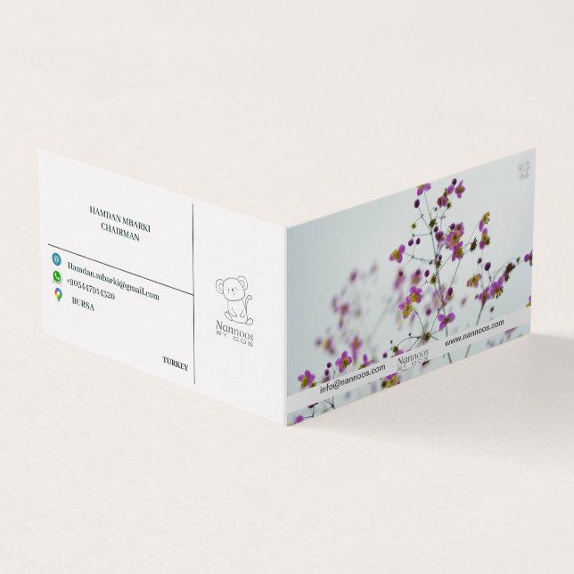 NANNOOS CARTE DE VISITE PLIÉ (Extérieur)