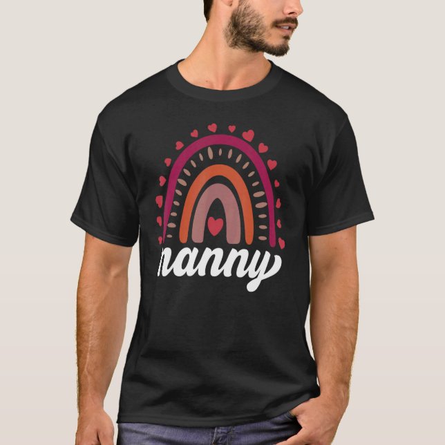 Nanny  Boho Rainbow Back To School Grandma Appreci T-Shirt (Vorderseite)