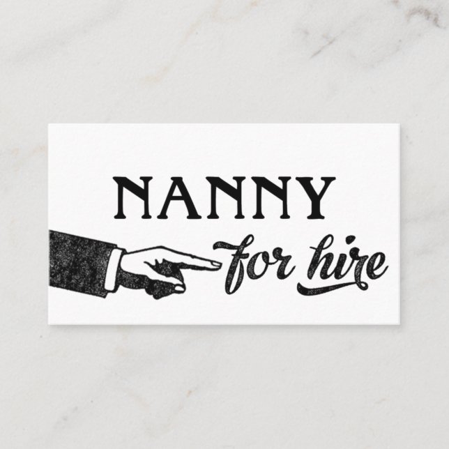 Nanny Business Cards - Cool Vintage Visitenkarte (Vorderseite)
