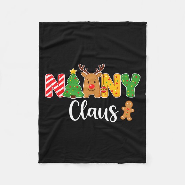 Nanny Claus Funny For Christmas With Reindeer And  Fleecedecke (Vorderseite)