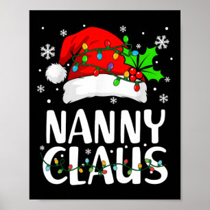 Nanny Claus Weihnachtslichter Pyjama Familie passe Poster