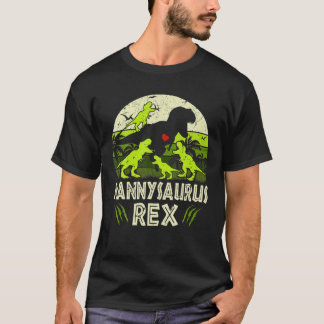 Nanny Dinosaur T Rex Nannysaurus 4 Kids Matching F T-Shirt