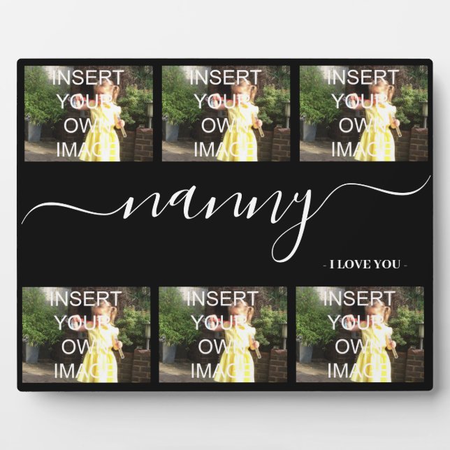 Nanny I Love You Six Photo Collage Gift Plaque Fotoplatte (Vorderseite)