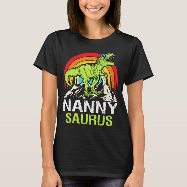 Nannysaurus Dinosaur T Rex Nanny Saurus Grandma T-Shirt (Vorderseite)