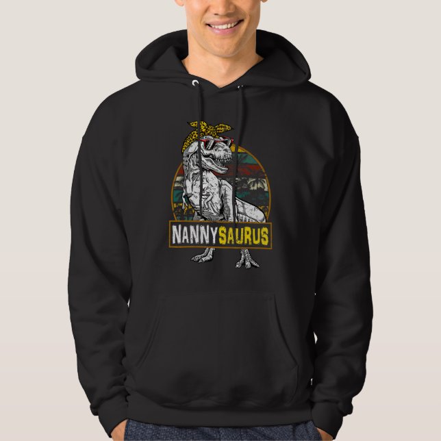 Nannysaurus Leopard Rex Dinosaur Nanny Saurus Moth Hoodie (Vorderseite)