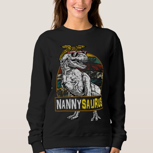 Nannysaurus Leopard Rex Dinosaur Nanny Saurus Moth Sweatshirt (Vorderseite)