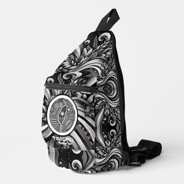 Nanometer Botanical Kariert Geometric Taiwan Crossbody Bag (Rechte Ecke)