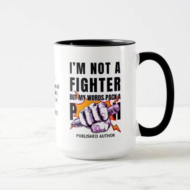 NaNoWriMo-SCHRIFTSTELLER KEIN FIGHTER-Autor Tasse (Rechts)