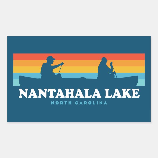 Nantahala Lake North Carolina Canoe Rechteckiger Aufkleber (Vorderseite)
