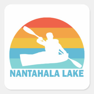 Nantahala Lake North Carolina Kayak Quadratischer Aufkleber