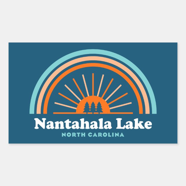 Nantahala Lake North Carolina Rainbow Rechteckiger Aufkleber (Vorderseite)