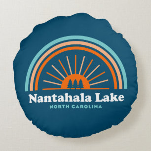 Nantahala Lake North Carolina Rainbow Throw Pillow Rundes Kissen