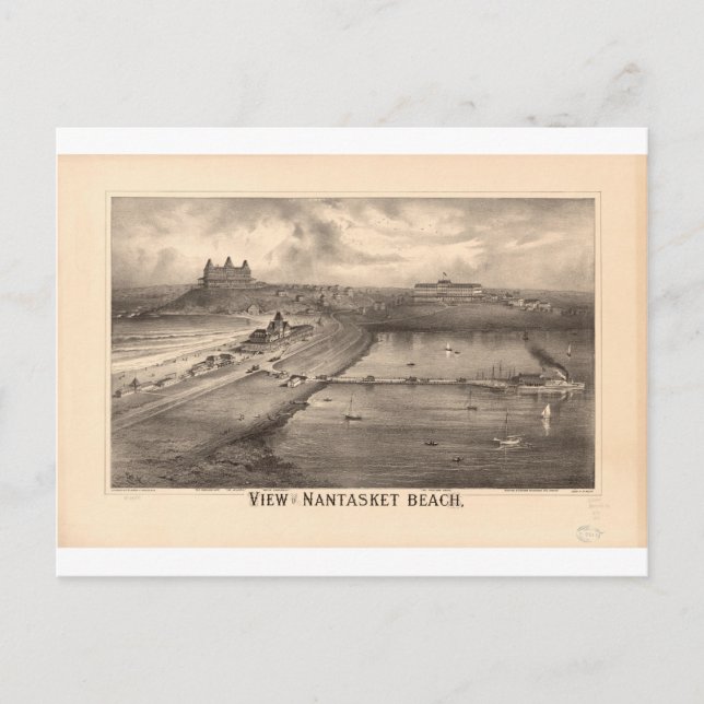 Nantasket Beach Massachusetts im Jahr 1879 Postkarte (Vorderseite)