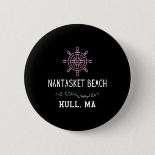 Nantasket Strand Trendiger Hull Machusetts Urlaub Button
