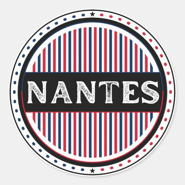 Nantes City Pride Emblem – French Identity Runder Aufkleber (Vorderseite)