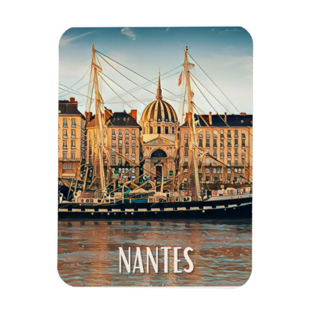 Nantes Foto Vintage Magnet (Vertikal)