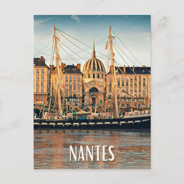 Nantes Foto Vintage Postkarte (Vorderseite)