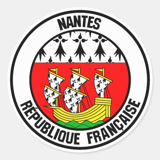 Nantes Round Emblem Runder Aufkleber (Vorderseite)