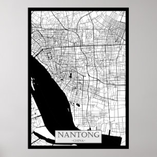 Nantong China Karte Poster
