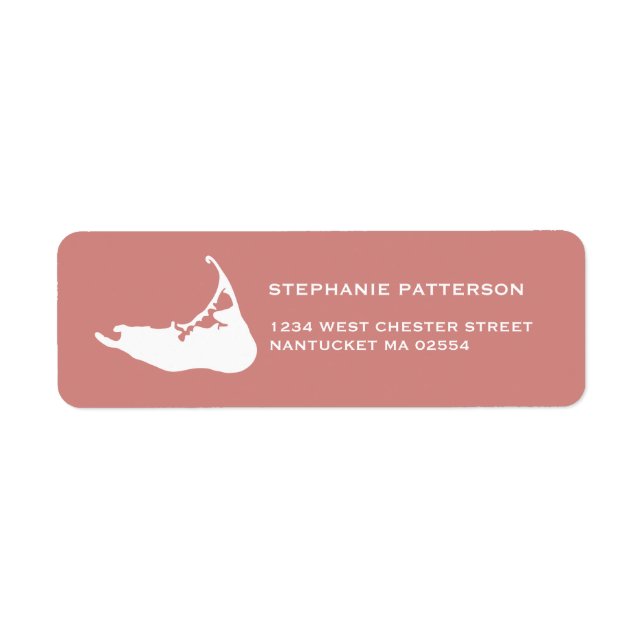Nantucket Address Labels Karte Nantucket in Red (Vorne)