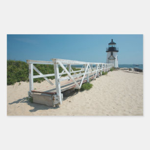Nantucket. Alte Holzlaterne Rechteckiger Aufkleber