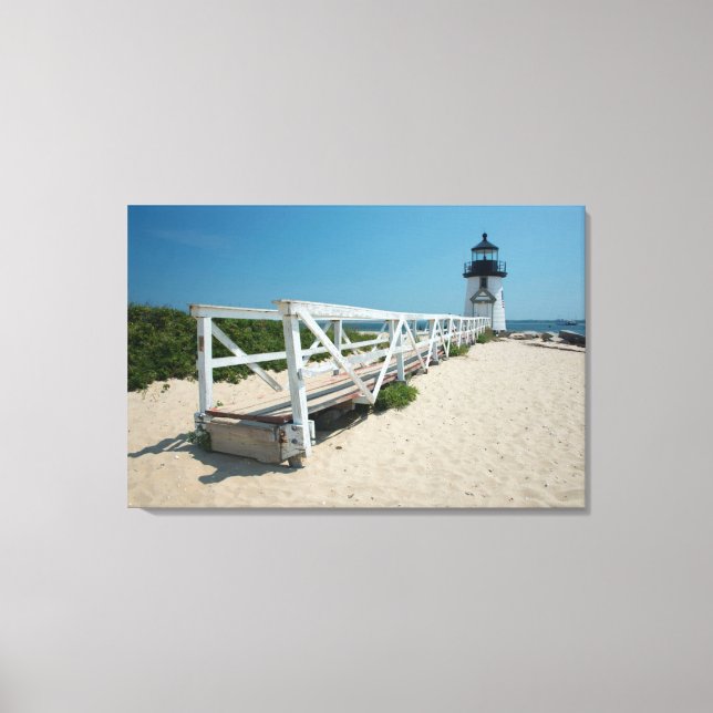 Nantucket. Altes Leuchtturm aus Holz Leinwanddruck (Vorderseite)