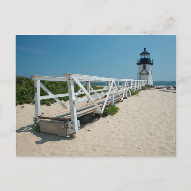 Nantucket. Altes Leuchtturm aus Holz Postkarte (Vorderseite)