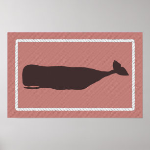 Nantucket Baleine Poster nautique en Corail défraî