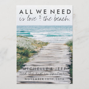 Nantucket Beach Eloped Wedding Ankündigung