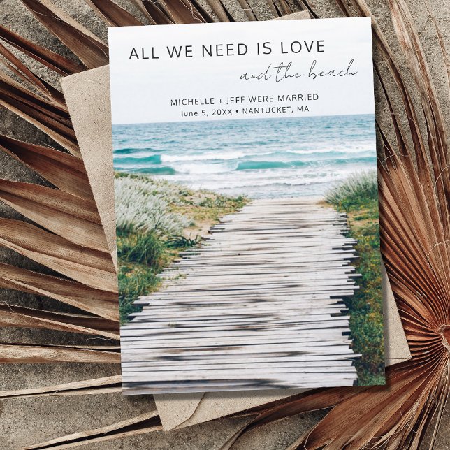 Nantucket Beach Eloped Wedding Ankündigung (Von Creator hochgeladen)