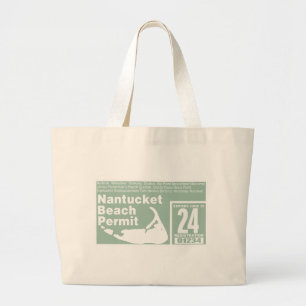 Nantucket Beach Permit 2024 grün Jumbo Stoffbeutel