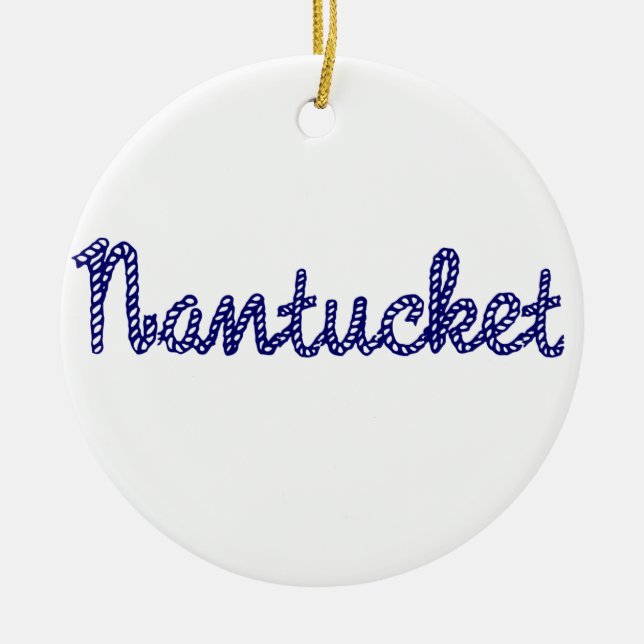 Nantucket Blau Keramikornament (Vorne)