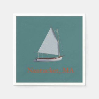 Nantucket Cat Boat. Sailboat Cocktail Napkins. Nic Serviette