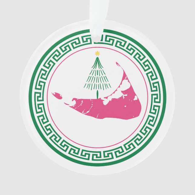 Nantucket Christmas Stroll Ornament w Tree (Vorderseite)