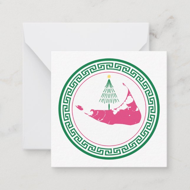 Nantucket Christmas w Tree Mitteilungskarte (Vorderseite)