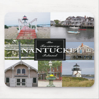 Nantucket die weit entfernte Insel-Collage Mousepad