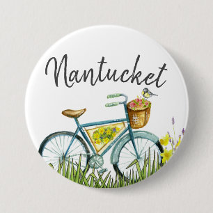 Nantucket Fahrrad mit Blume Korb Button
