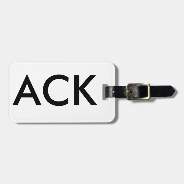 Nantucket Flughafen-Code-Gepäckanhänger - ACK Gepäckanhänger (Vorderseite horizontal)