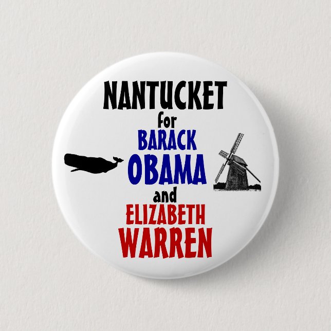Nantucket für Obama und Waren 2012 Button (Vorderseite)