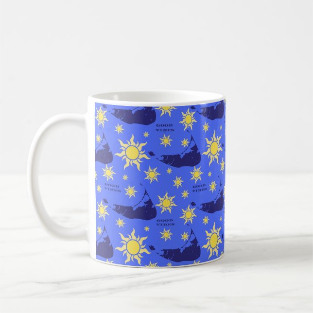 Nantucket Good Vibes in Blue Coffee Tasse (und and (Links)